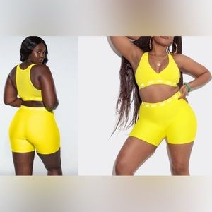 Yitty Major Label XS Bike Shorts and Bralette Set in Unstoppable Yellow